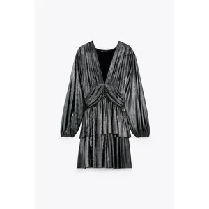 black long sleeve sparkly dress LaDivine CH054 Long Sleeve Formal Sequin Fitted Evening Dress